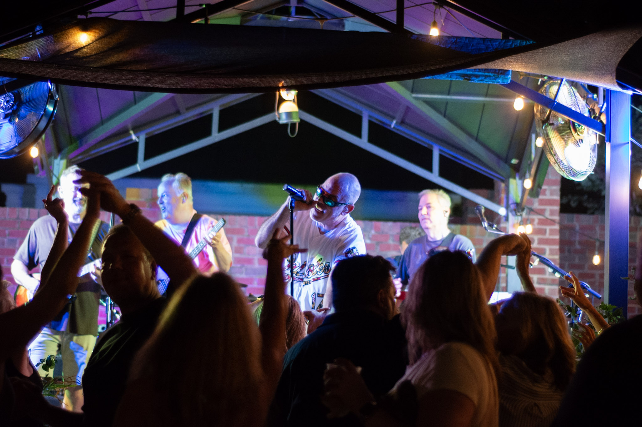 crowd in front of stage